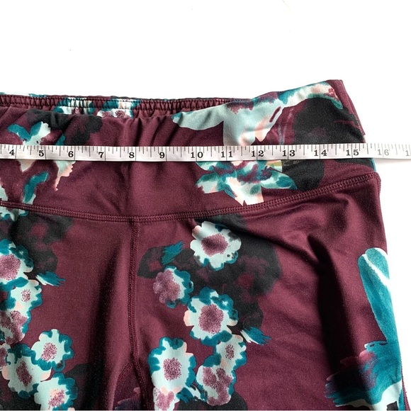 ACX Capri Athletic Leggings Burgundy and Floral - Picture 5 of 6